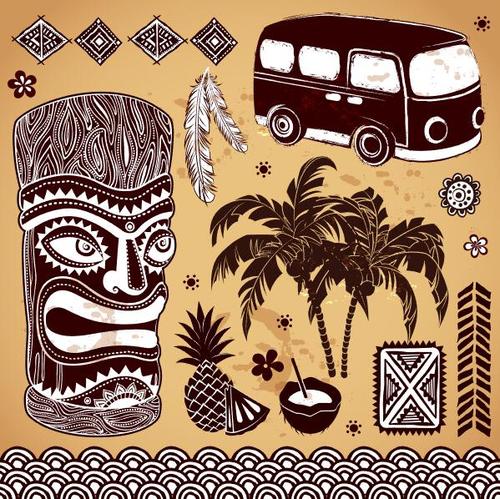 Travel Aloha Tiki Statue Illustration vector