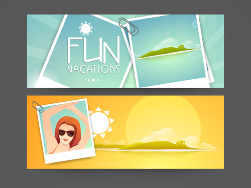 Travel and photo banners vector