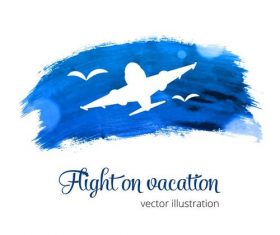 Travel watercolor splash illustration vector