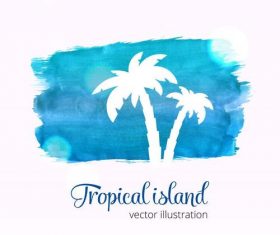 Tree watercolor splash illustration vector