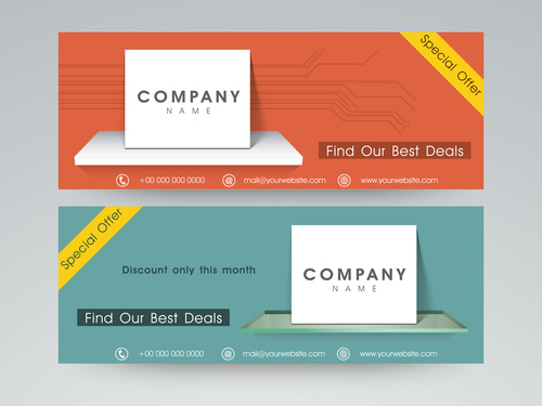 Two-color Website Header and Banner vector