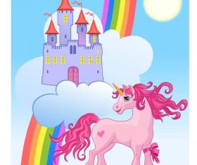 Unicorn and Rainbow Castle vectors