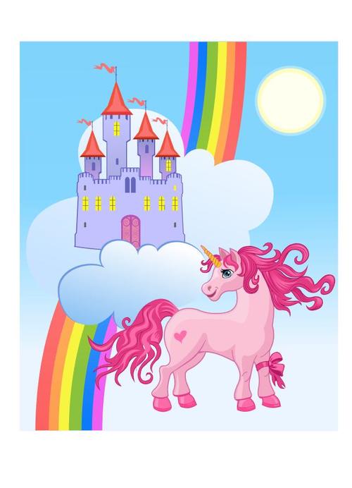 Unicorn and Rainbow Castle vectors