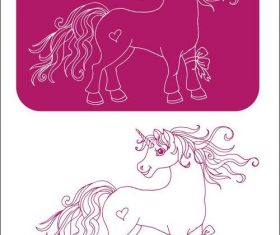 Unicorn sketch illustration vectors