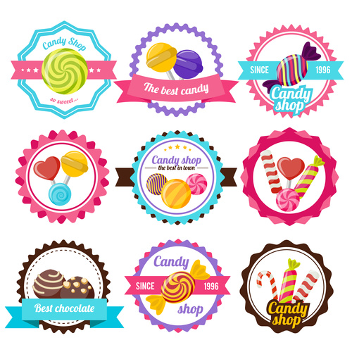 Various Candy Stickers vector