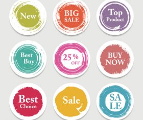 Various circle labels vector