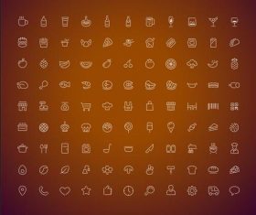 Various food icons vector