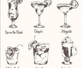 Vintage Cocktails blackboard menu vectors