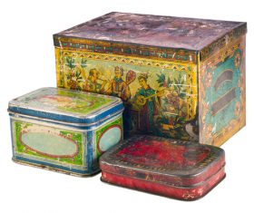 Vintage Grunge Metal Boxs Stock Photo