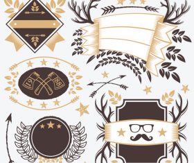 Vintage Stickers and Badges Templates Set vectors