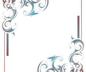 Vintage angle floral frame vector