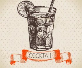 Vintage cocktail cover vectors