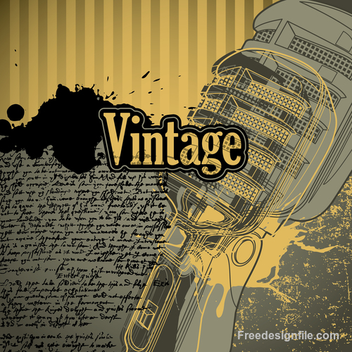 Vintage conceptual background with designed elements vector