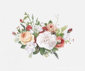 Vintage with retro flowers vector 01