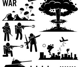 War icon silhouette vector