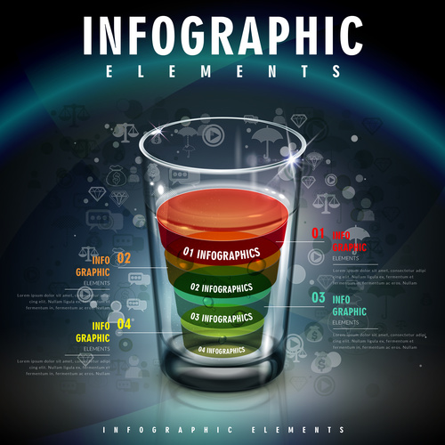 Water elements Infographic Template Design vector