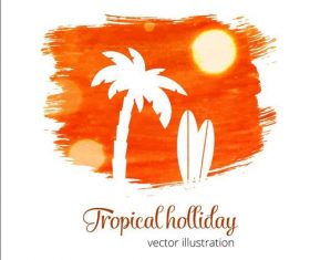 Watercolor splash with silhouette vector