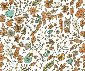 White background dark plants seamless pattern vector