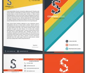 Yellow and red corporate identity template vector