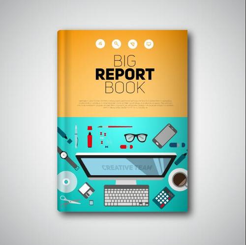 book report flat vectors