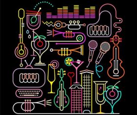 cocktail party neon vector