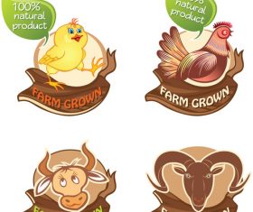 farm animals banners vector