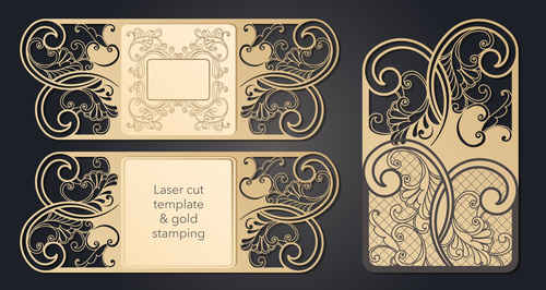 laser cut template gold stamping vectors