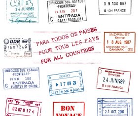 passport stamp vectors