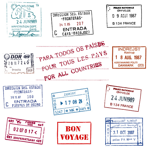 passport stamp vectors