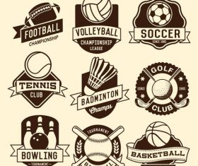 vector Sport logotypes tag set