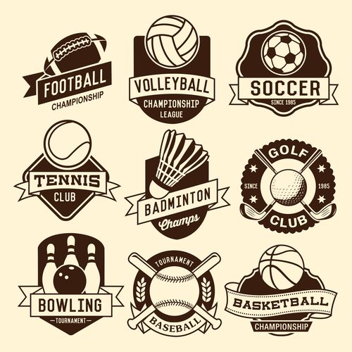 vector Sport logotypes tag set