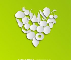 vegetables fruits paper vectors