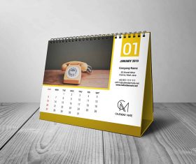 Torus - Free Desk Calendar Design Template 2019 PSD