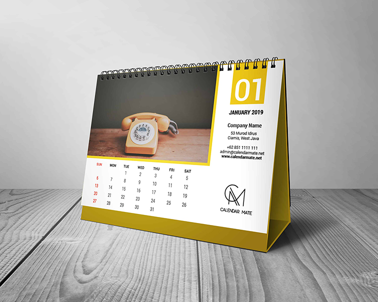 Download Torus Free Desk Calendar Design Template 2019 Psd Free Download