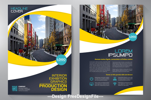 A4 template brochure flyer design vector