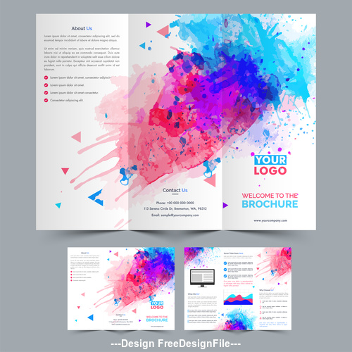 Abstract painting brochure vector