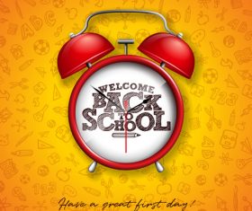 Alarm clock and Back to school design vector illustration