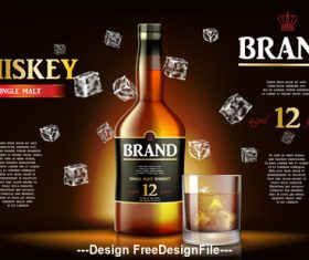 Alcohol drink realistic mockup vector 3d illustration