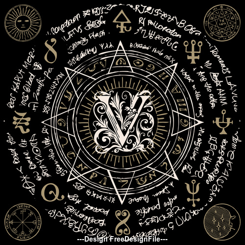 Ancient astrology vector