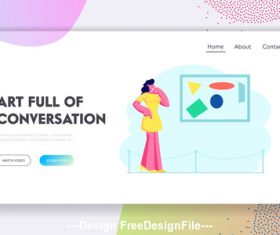 Art full of conversation flat banner vector
