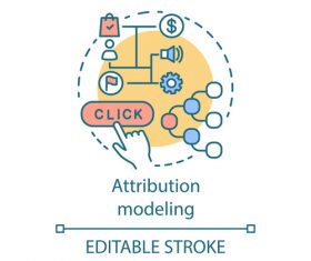 Attribution modeling cartoon vector