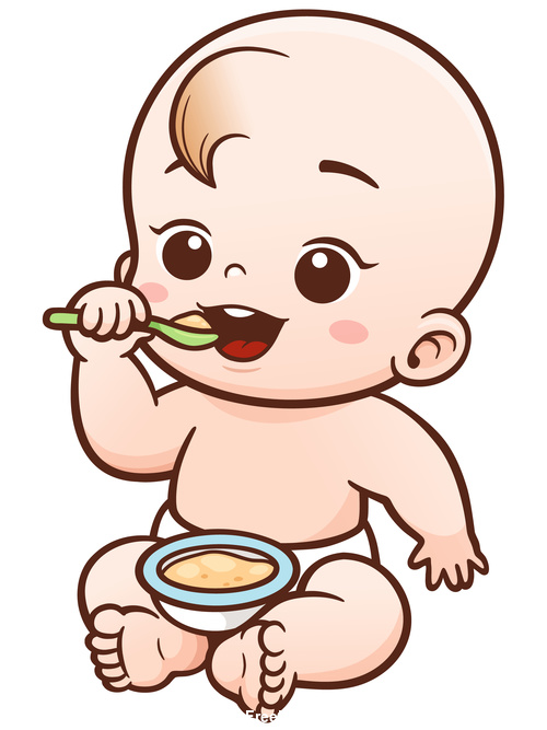 Baby eating vector illustration vector