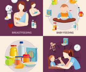 Baby food nutrition banner vector