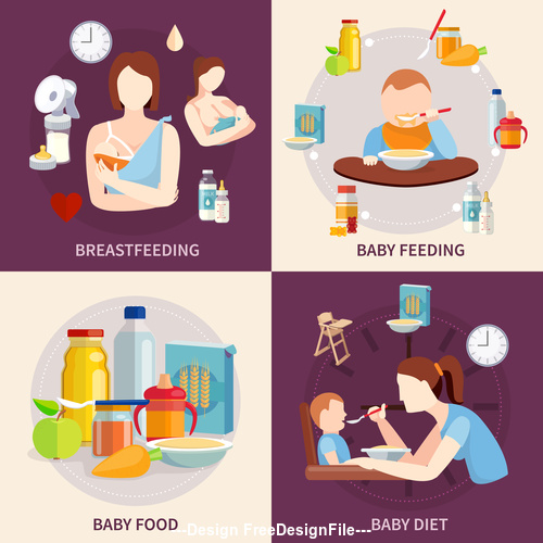 Baby food nutrition banner vector