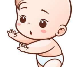 Baby learning to walk vector illustration vector