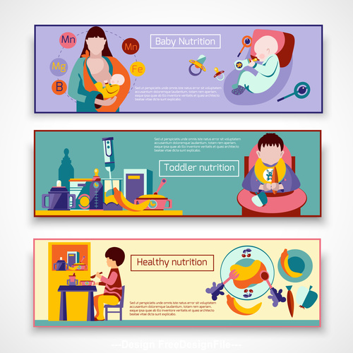 Baby nutrition banner vector