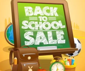 Back to School Poster green vector