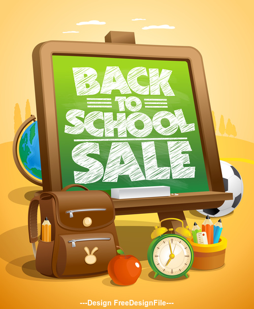 Back to School Poster green vector