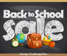 Back to School Poster school board black vector