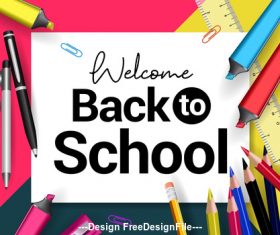Back to school and accessories cover vector